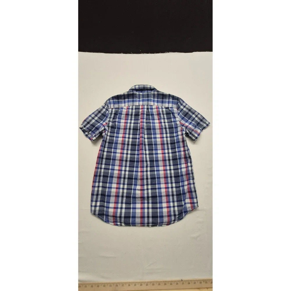 Ralph Lauren boy's‎ blues/red plaid short sleeve button up shirt sz XL (18-20)